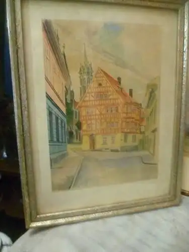  "Fachwerkhaus in Bretten"  Monogr. 1964 Aquarell auf Papier  34,5 cm – 26,5cm 