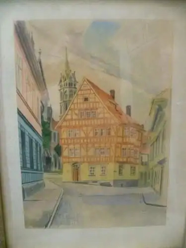  "Fachwerkhaus in Bretten"  Monogr. 1964 Aquarell auf Papier  34,5 cm – 26,5cm 