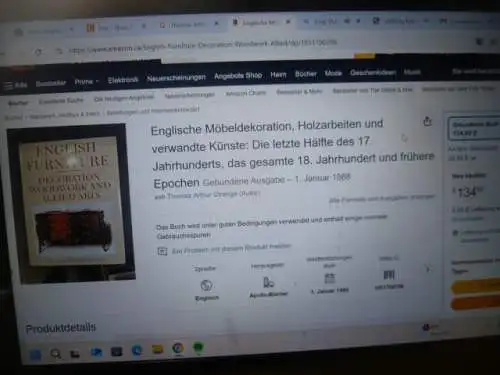 Englische Möbeldekoration, Holzarbeiten und verwandte Künste: Die letzte Hälfte des 17. Jahrhunderts, das gesamte 18. Jahrhundert und frühere Epochen Gebundene Ausgabe – 1. Januar 1988