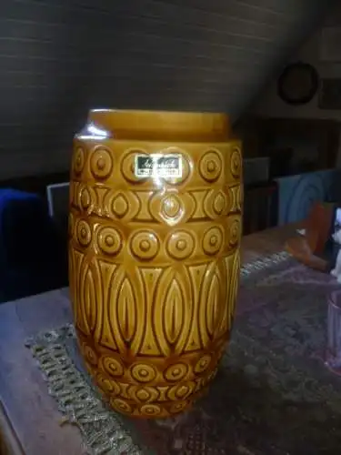 Inka bzw Hellas scheurich Keramik Vase Nr. 264-18 in  mokka curry  Ära 1960 Abba!!