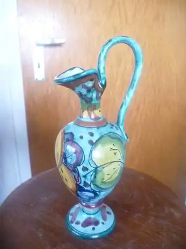 Italien Konvolut Essig bzw. Ölkännchen von  Hand bemalte Keramik Italien um 1960  signiert Rughi  .P  