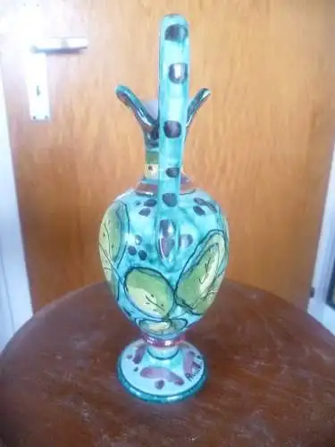 Italien Konvolut Essig bzw. Ölkännchen von  Hand bemalte Keramik Italien um 1960  signiert Rughi  .P  