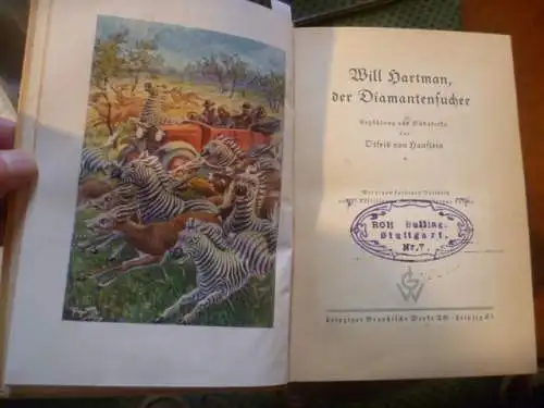 Will Hartman "Der Diamantensucher "  Otfrid von Hanstein   guter Zustand! Welt Versand 4 Euro!