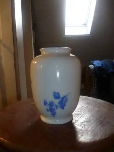 Vintage Porzellan Vase Baensch Lettin Art Deco West German 1930 Weiß Blau Blumen Keramik Dekoration Art Decor Keramik European Painted Art