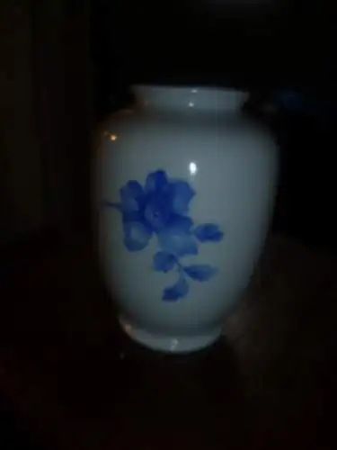 Vintage Porzellan Vase Baensch Lettin Art Deco West German 1930 Weiß Blau Blumen Keramik Dekoration Art Decor Keramik European Painted Art