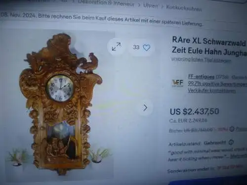 Verkaufen!!     Lenzkirch Walnuss Hand geschnitzt " Glückliche Stunde und Sie Zeige"  Mini Regulator um 1885  Masse: 44 x 18 cm 