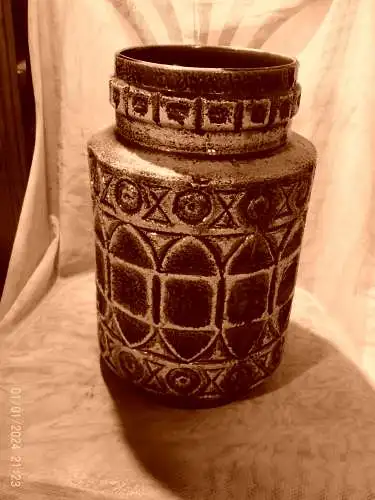 Bodo Mans Designer bei BAY-Keramik 92 35 Bodenvase Dekor  Inka Ananas H: 36 cm