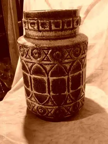 Bodo Mans Designer bei BAY-Keramik 92 35 Bodenvase Dekor  Inka Ananas H: 36 cm