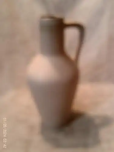 Van Daalen Aalen Keramik Henkel Vase Lauflasuren Möwengrau 60 Jahre H: 27 cm