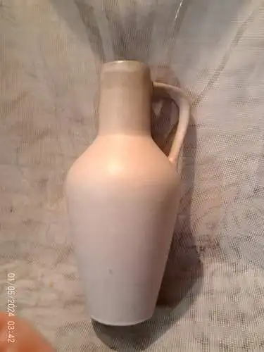 Van Daalen Aalen Keramik Henkel Vase Lauflasuren Möwengrau 60 Jahre H: 27 cm