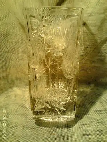 Podebrady Glashütte Tiefschliff-Kristallvase,Design Josef Svarc er lebte von 1928 bis 2016 