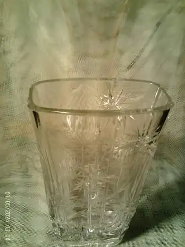 Podebrady Glashütte Tiefschliff-Kristallvase,Design Josef Svarc er lebte von 1928 bis 2016 