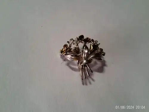 Teka Filigraner 925 Silber Anhänger  Blumenstrauß  um 1970