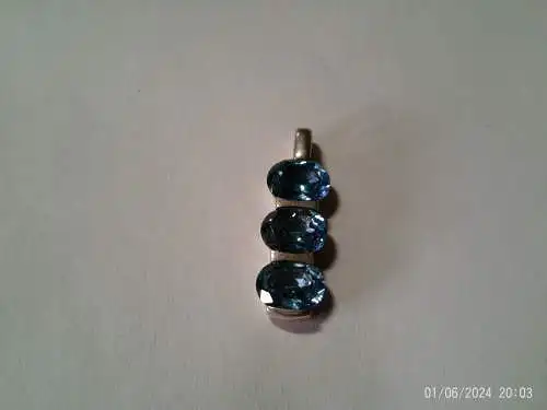 Aquamarine Anhänger 925 Marke MP Masse: 34 x 12 mm