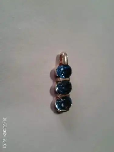 Aquamarine Anhänger 925 Marke MP Masse: 34 x 12 mm