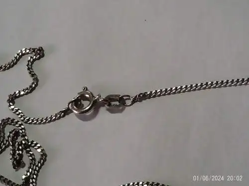 Silber 925  Halbedelsteine besetztes Kreuz mit Halskette 925