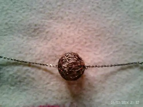 Filigrane edwardisch Stil Silberkugeln Halskette Italien oder England Sterling Silber 1925  ein schönes Vintage Silbercollier