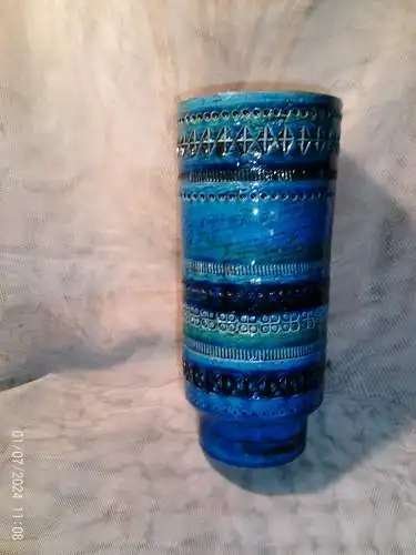Aldo Londi Bitossi Rimini Blue and Blue Vase, Italy, Marked 711/2S, Jug Vase Höhe: 26 cm aus der Vitrine top! 