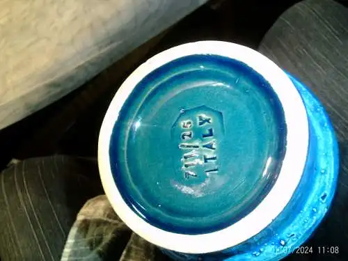 Aldo Londi Bitossi Rimini Blue and Blue Vase, Italy, Marked 711/2S, Jug Vase Höhe: 26 cm aus der Vitrine top! 
