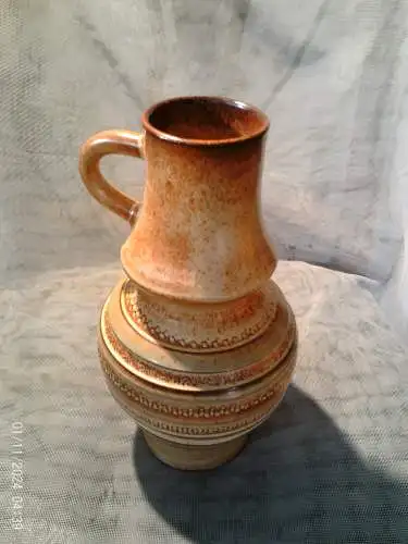Roberto Rigon 1929 geboren - ?für Bertoncello Ceramics, 1960er Italienische Henkel Keramik Vase