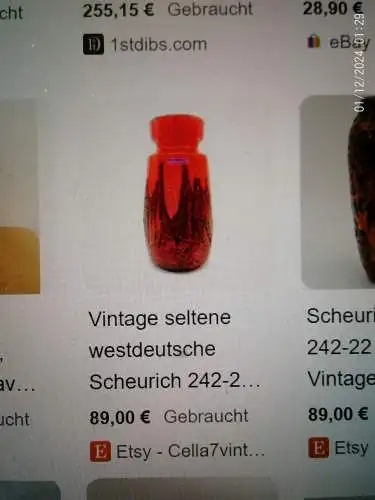 Fat Lava Vase 60er Jahre Scheurich 242-22= 18 H. 23cm 