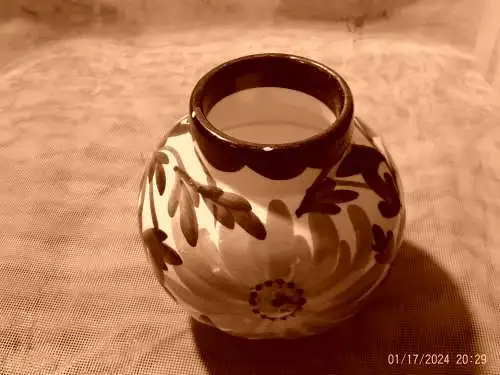 Design von Eva Ziesel Stricker SMF Schramberg Formnummer 2822 Hand bemalt Jugendstil seltene Ballonvase Zeit des Art Deko