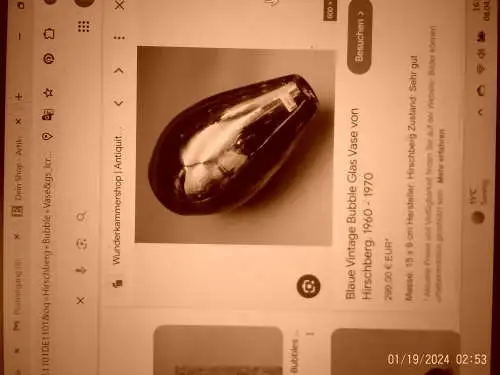 Bubble Glass Vases by Hirschberg, Germany, 1970 Fliederfarben !