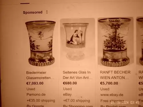 Anton Kothgasser 1769 Wien 1851 "Glücksklee Glas" H: 8cm um 1820-40