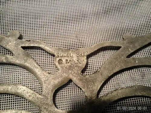 Messing Antiker Schmetterlings-Unterteller Solid Brase Manufactur Art Deko Masse: 22 X 14,5cm