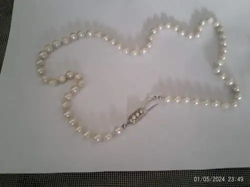 Gold 585Akoya Zuchtperlen  Perlen 5 mm Art Deko Collier um 1920 Franz Scherle Pforzheim Schmuckmanufaktur