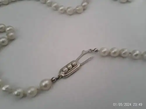 Gold 585Akoya Zuchtperlen  Perlen 5 mm Art Deko Collier um 1920 Franz Scherle Pforzheim Schmuckmanufaktur