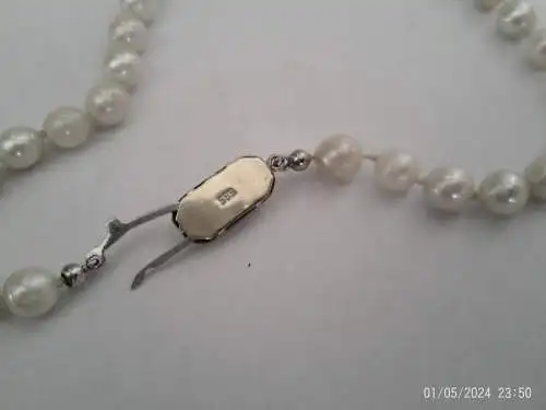 Gold 585Akoya Zuchtperlen  Perlen 5 mm Art Deko Collier um 1920 Franz Scherle Pforzheim Schmuckmanufaktur
