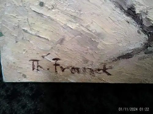 "Küstenansicht" Impressionistisches Gemälde signiert Th. Franck  Ölgemälde auf Leinwand , links signiert TH. Franck 