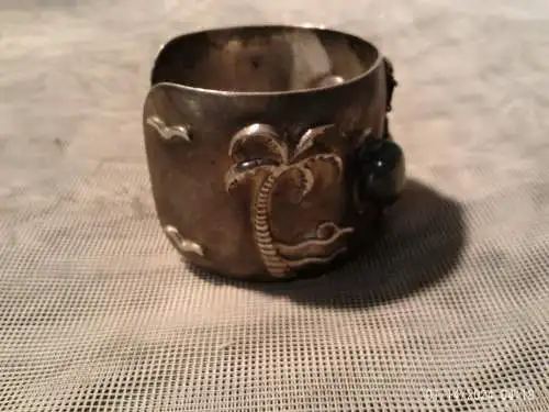 PRATA LEI 925 massiver Armreif Handarbeit Halbedelsteine Vintage1960 Jahre   64,5 Gramm !!
