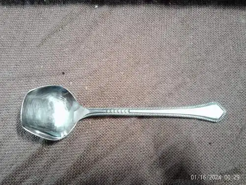  Eislöffel-Set 6Stück Dekor im Perlenband um 1960 Made in USSR Marke TJ Vintage unbenutzt aus der Vitrine !