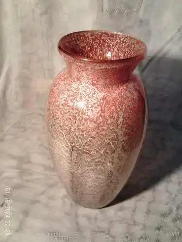 WMF Ikora Glas Tischvase Art Deco 1920-39 Vase Karl Wiedmann 1905-1982seltene Farbe  orange rot beige grau ..