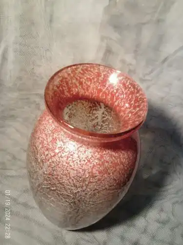 WMF Ikora Glas Tischvase Art Deco 1920-39 Vase Karl Wiedmann 1905-1982seltene Farbe  orange rot beige grau ..