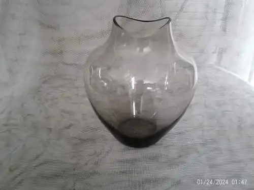  Vase Design:  Wagenfeld Hirschberb  große Fischmaul Ballonvase Klarglas