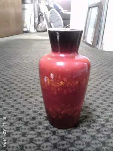 Scheurich Designerin Gerda Heukeroth 523 /18 seltene seltene blau Fat Lava H 18 cm  Mid Century 1970 -79 