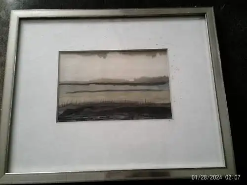 Svend Ritter 1919 -? Bornholm impressionistisches Aquarell von S.Ritter datiert 1980 in Galerie Rahmung Masse: 32x26cm 