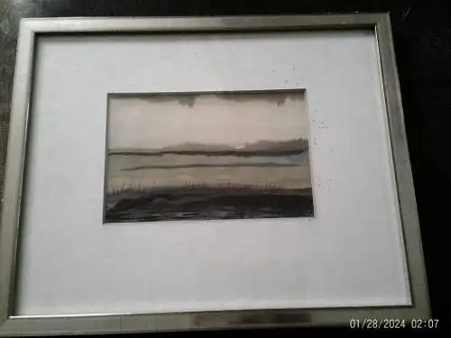 Svend Ritter: "Bornholm" – Original Aquarell (1980) Vom bekannten dänischen Bildhauer & Maler (1916–2006)