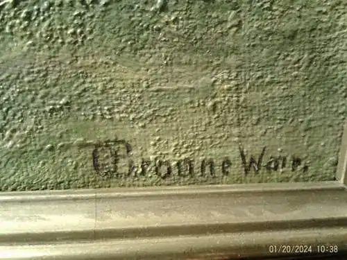 A.L  Broune  "Blumenwiese Mutter mit Kind spielend"  signiert  impressionistisches Gemälde um 1870