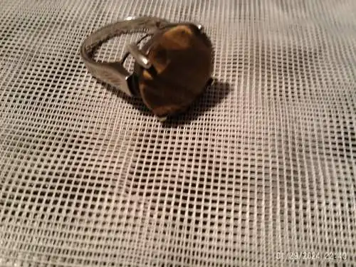 Damenring Tigerauge Größe 58/18 von 1970