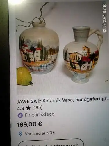 Jawe Edelkeramik Künstler:Walter Berg 1906-1967 Spoleto Italien Ansicht 1950Jahre