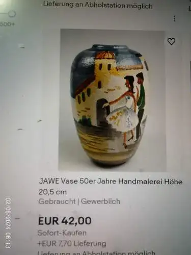 Jawe Edelkeramik Künstler:Walter Berg 1906-1967 Spoleto Italien Ansicht 1950Jahre