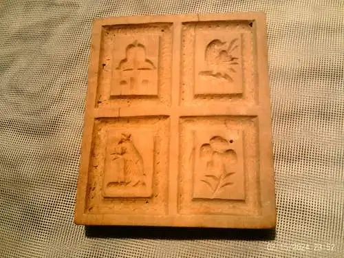 Springerle Modell 4 Motive um 1880 besonders seltene Motivwahl Kirschbaum 9x 10,5x 1,8 cm