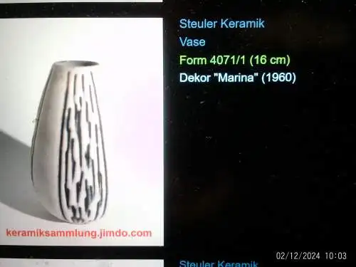 Vintage STEULER KERAMIK Braun mit Gelber Tropfglasur Vase, West German Pottery 1960er Jahre. Diese Vase mit der Formnummer 127/25 ist in ausgezeichnetem Zustand