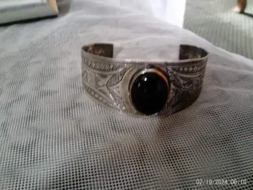 Silber 925 gravierte Silber Armspange um 1960-70 Mexico 