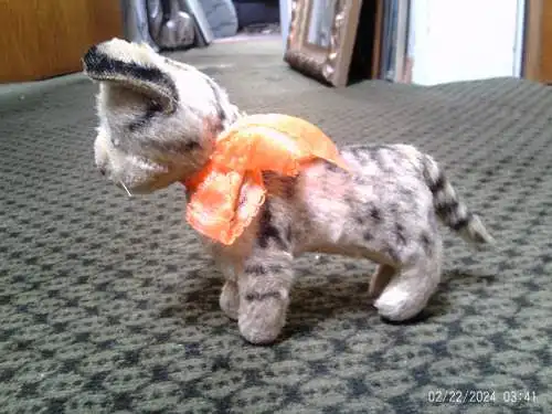Steiff Leopard Mohair Plüsch, nur 1955-61 gefertigt Steiff Tagged laufender Leopard Knopf..