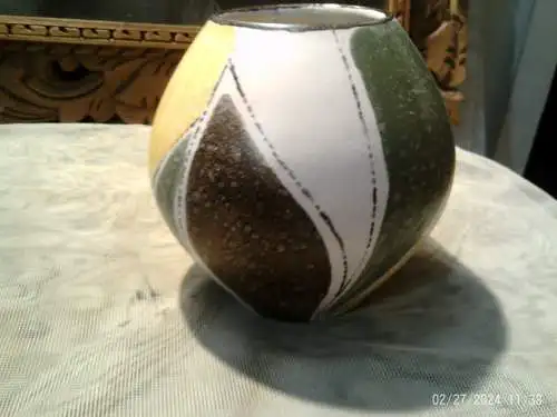 Milano Deutsche Ü-Keramik Vase 418 Mid Century1970 11,5 cm aus der Vitrine